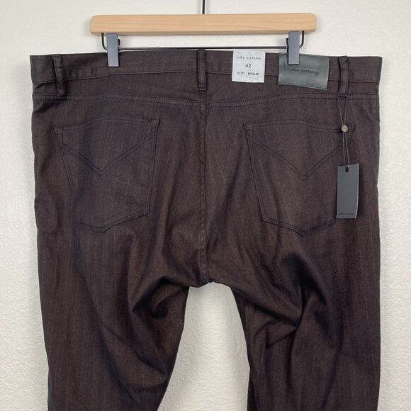 John Varvatos JV 701 Regular Fit Straight Leg Brown Stripe Pants 42 NWT - Picture 7 of 13